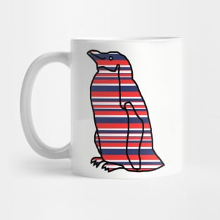 Red and Blue Stripes Penguin Mug